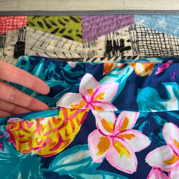 Aryeh Blue Tropical Floral Swim Skirt Skort sz XL - Picture 5 of 10